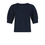 Neo Noir Martha Bow Sweater med stor rosett Blue, Dam