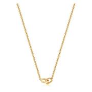 Nialaya Mens Gold Chain with Interlocking Rings Yellow, Herr