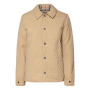 Burberry Vändbar Beige Quiltad Jacka Vintage Check Beige, Dam