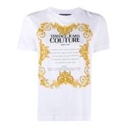 Versace Jeans Couture Vit Bomull T-shirt med Framtryck White, Dam