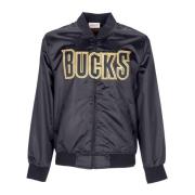 Mitchell & Ness Milwaukee Bucks NBA Satinjacka Black, Herr