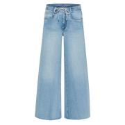 My Essential Wardrobe Retro Wash Wide Leg Jeans Blue, Dam