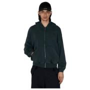 032c Bomullsfleece Dragkedja Hoodie Black, Herr