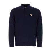 Maison Kitsuné Klassisk Polo Shirt i Olika Färger Blue, Herr