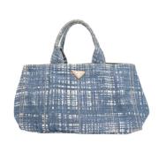 Prada Vintage Pre-owned Tyg prada-vskor Blue, Dam