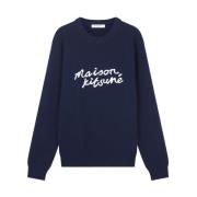 Maison Kitsuné Stilren Stickad Tröja Blue, Herr