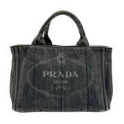 Prada Vintage Pre-owned Canvas prada-vskor Gray, Dam