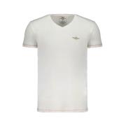 Aeronautica Militare Militär flyg T-shirt, kort ärm, V-ringning White,...