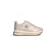 Liu Jo Metallic Wonder Sneakers i Taupe Beige, Dam