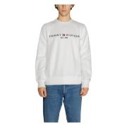 Tommy Hilfiger Ekologisk Bomull Herr Logo Sweatshirt White, Herr