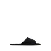 The Row Satin Frances Slippers Black, Dam