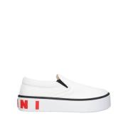 Marni Slip-On Sneakers med Bakre Maxi Logo White, Herr