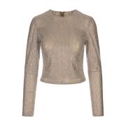 Giuseppe Di Morabito Besatt Rhinestone Crew-neck T-shirt Brown, Dam