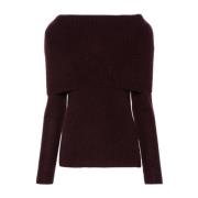 Fabiana Filippi Burgundy Jersey Tröja Brown, Dam