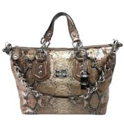 Coach Pre-owned Pre-owned Canvas handvskor Beige, Dam