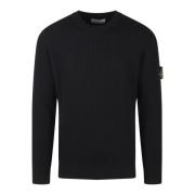 Stone Island Räfflad ulltröja Fw24 Black, Herr