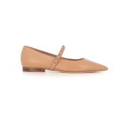 Malone Souliers Beige Läder Ballerina Platta Skor Beige, Dam