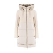 Duno Bi-material dunjacka med stor huva Beige, Dam