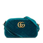 Gucci Vintage Pre-owned Sammet gucci-vskor Blue, Dam