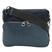 Bottega Veneta Vintage Pre-owned Nylon axelremsvskor Blue, Dam