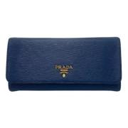 Prada Vintage Pre-owned Laeder plnbcker Blue, Dam