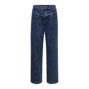 Co'Couture Darincc Dot Block Jeans Blå Blue, Dam