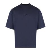 Marni Blå Crew-Neck Bomull T-shirt Blue, Herr