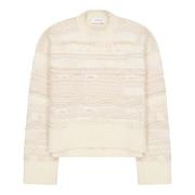 Laneus Gradient Jacquard Crewneck Sweater Beige, Dam