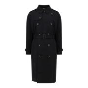 Burberry Klassisk Bomull Trenchcoat Black, Herr