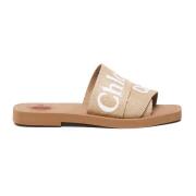 Chloé Öken Beige Linnesandaler Beige, Dam