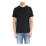 Polo Ralph Lauren Broderad Logotyp Bomull T-Shirt Black, Herr