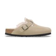 Birkenstock Beige Mocka Boston Träsko Sandaler Beige, Herr