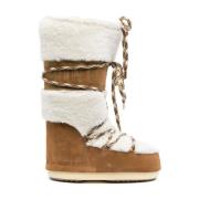 Moon Boot Shearling Panel Vinterstövlar Beige, Dam