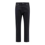 Golden Goose Svart Denim Slim Fit Byxa med Metallstjärnor Black, Herr