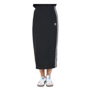 Adidas Originals Svart Stickad Midi Kjol Black, Dam