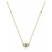 Nialaya Mini Evil Eye Necklace Yellow, Dam