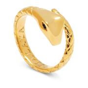 Nialaya Twisted Gold Snake Ring Yellow, Dam