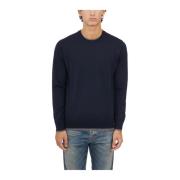 Paolo Pecora Ull Crewneck Tröja Blue, Herr