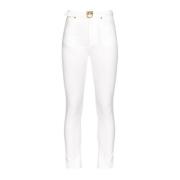 PINKO Vita Love Birds High Waist Jeans White, Dam