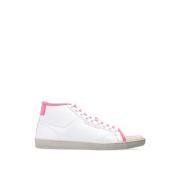 Saint Laurent Logo Mid-Top Sneakers Vit/Rosa White, Dam