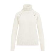 Fabiana Filippi Räfflad Turtleneck Tröja Beige, Dam