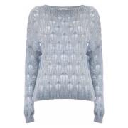 Kocca Elegant Openwork Jumper Blue, Dam