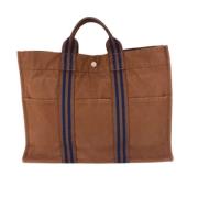 Hermès Vintage Pre-owned Tyg axelremsvskor Brown, Dam