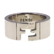 Fendi Vintage Pre-owned Metall ringar Gray, Herr