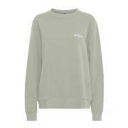 Ball Grön Sweatshirt med Broderad Detalj Beige, Dam