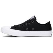 Converse Svarta Canvas Sneakers Platta Gummisula Black, Herr