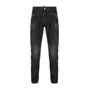 Dsquared2 Svarta Slim Fit Biker Jeans Black, Herr