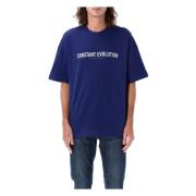 Emporio Armani Oversized Piquet T-shirt Rund Hals Blue, Herr