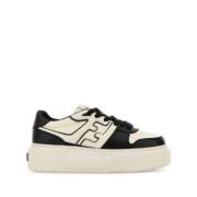 Fendi Svart Beige Sneaker Kalv Gummi Black, Dam