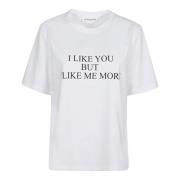 Victoria Beckham Snygg Grafisk T-shirt White, Dam